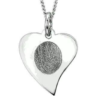 Eternity's Touch Stainless Steel Flat Heart Pendant