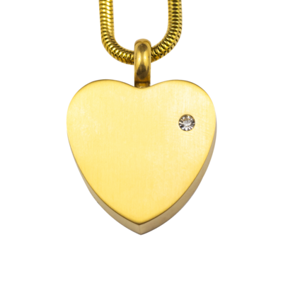 Gravure Craft Gold Heart Stainless Steel Pendant