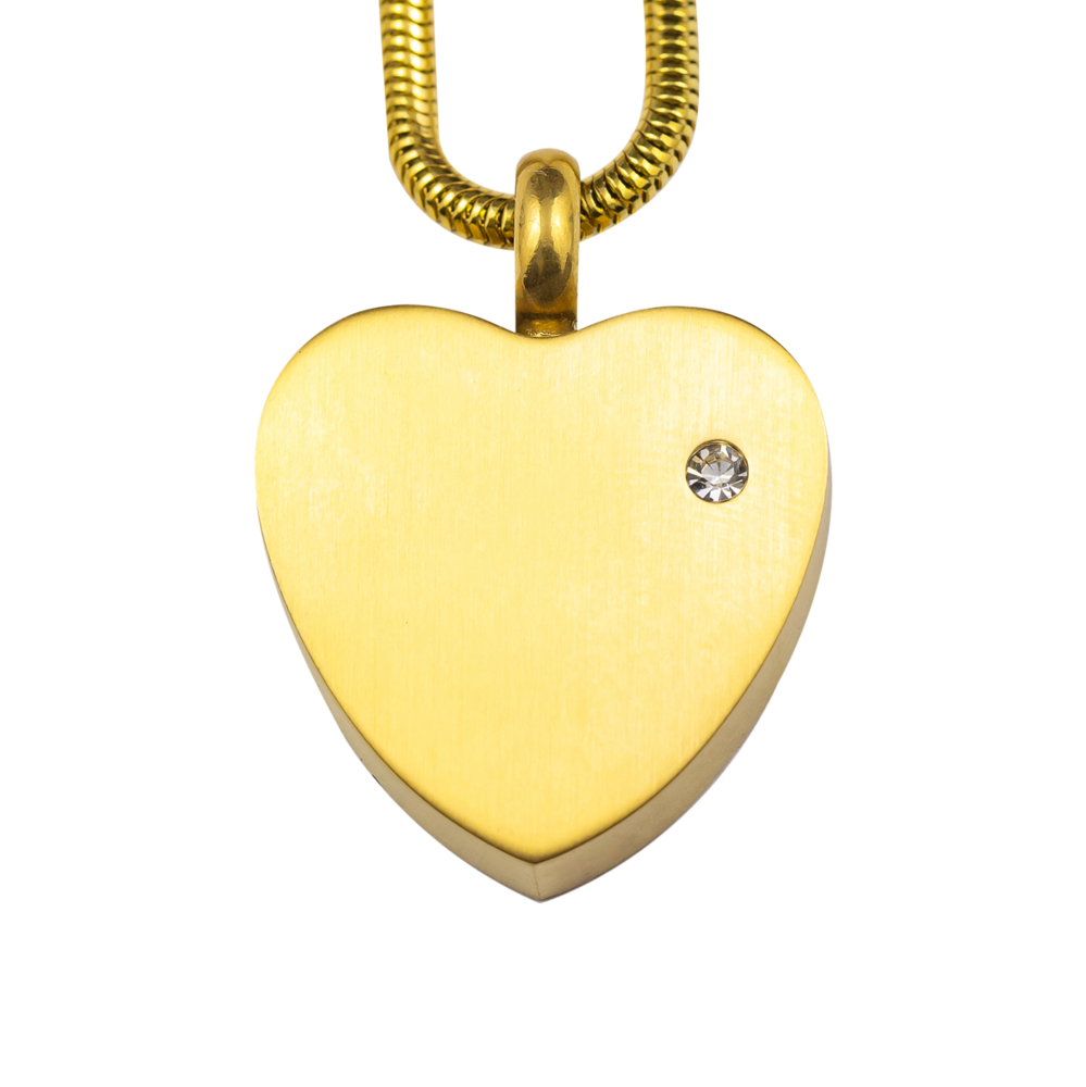 Gravure Craft Gold Heart Stainless Steel Pendant
