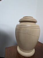 Beige Round Top Stone Urn - WIN010