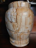 Beige Flat Top Stone Urn - WIN006