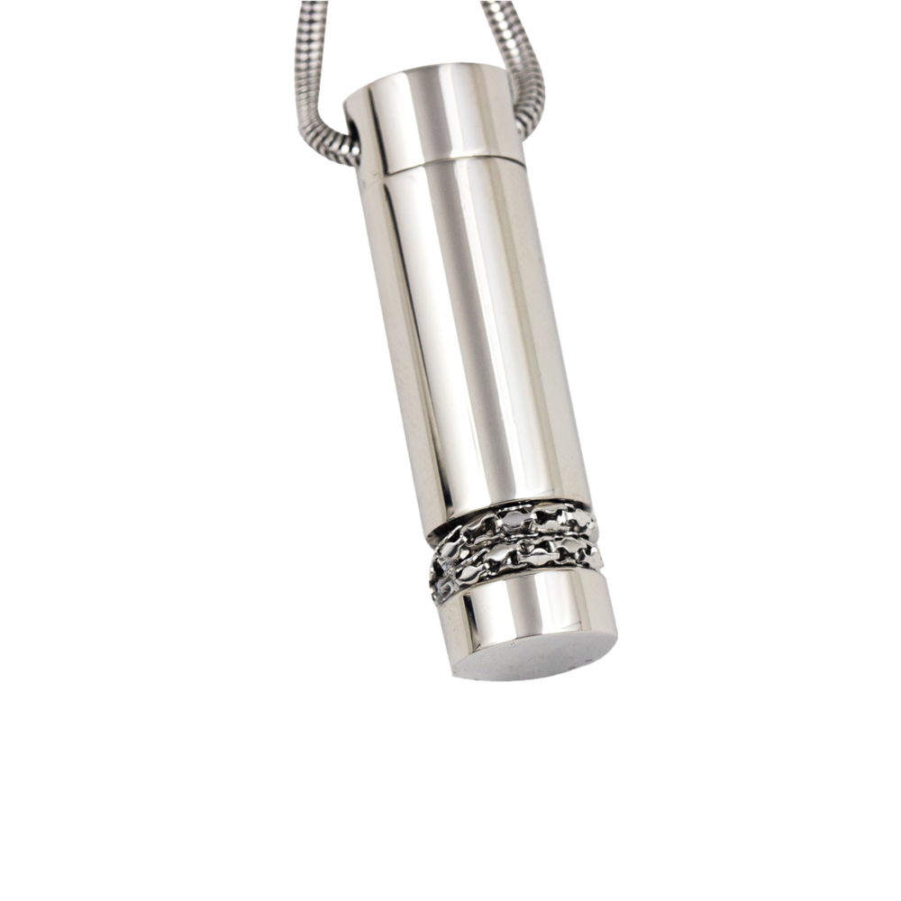 Gravure Craft Stainless Steel Cylinder Pendant
